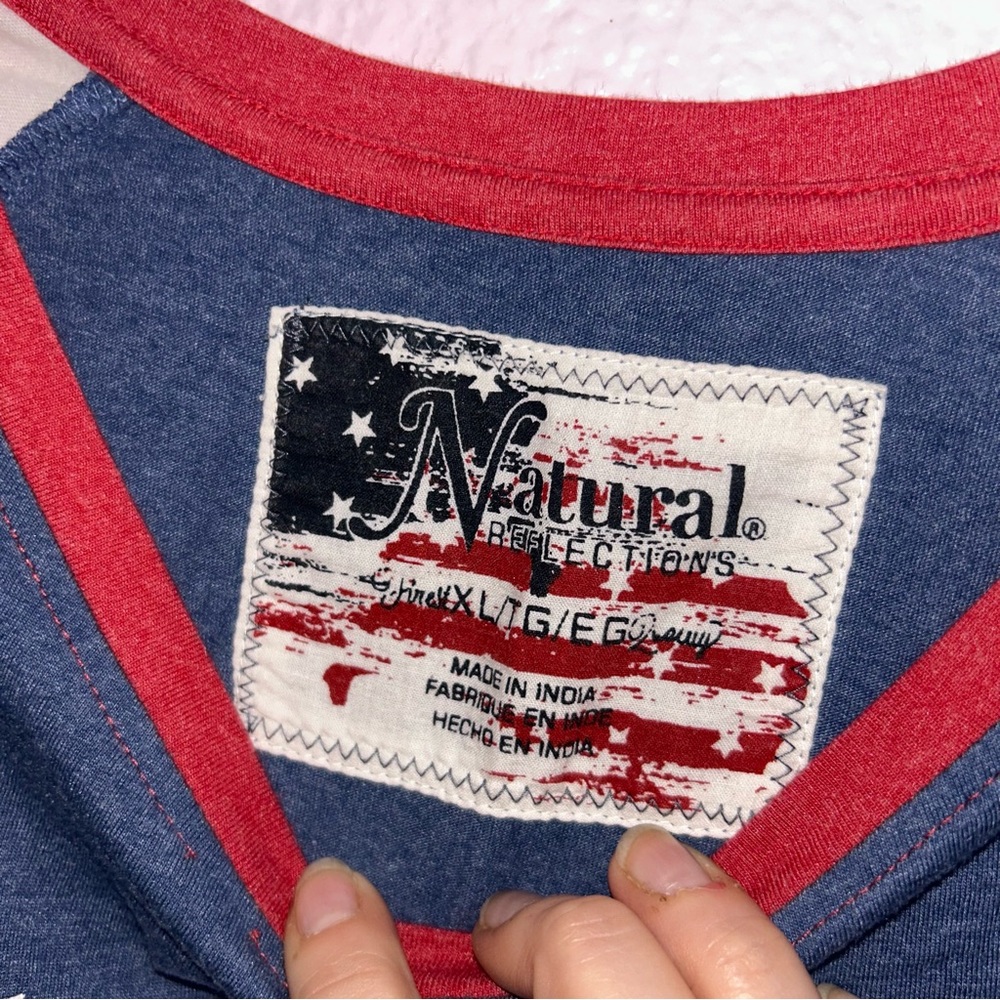 Natural Reflections Blue and Red Short Sleeve Tee - Picture 2 of 2